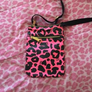 Cheetah print neon pink purse