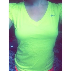 Nike DRI FIT Neon Yellow Top