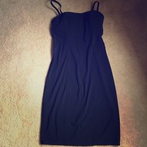VS black slip in mini PJ dress