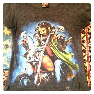 Rare Vintage 3D emblem Biker Tee Paper Thin