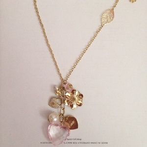 F21 Gold Charm Long necklace