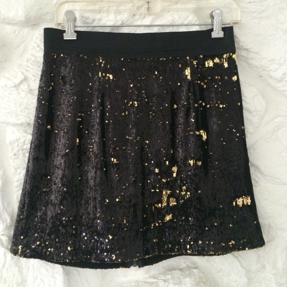 La Rok Luxe sequin skirt in gold / black