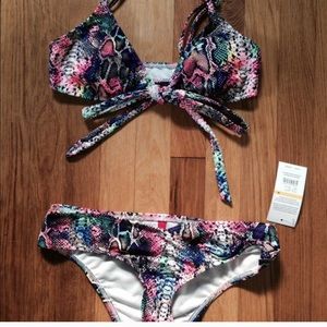 NWT! Bikini Lab snakeskin print bathing suit set.