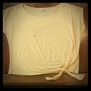 Guess..... Side tie yellow crop top