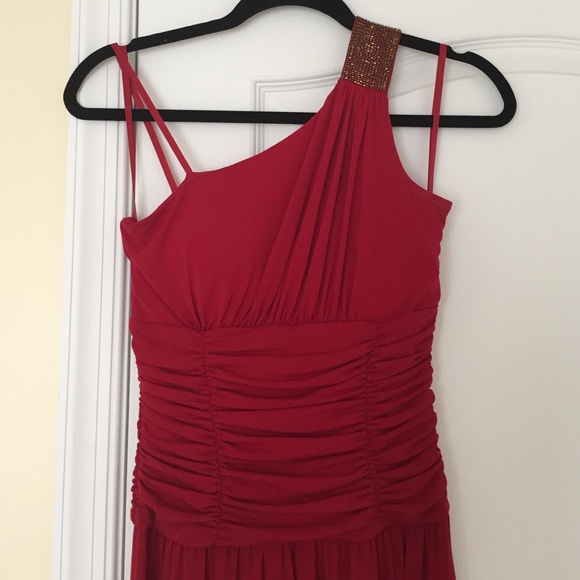BCBG one shoulder evening gown - Picture 2 of 3