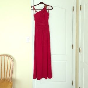 BCBG one shoulder evening gown