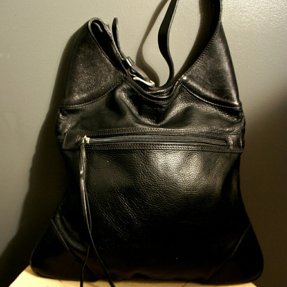 ROOTS Black Leather Hobo