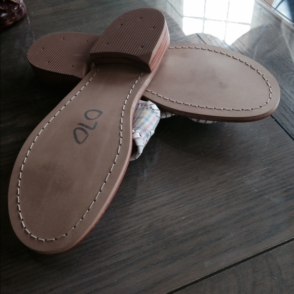 NEW Jack Rodgers Navajo pastel plaid white leather - Picture 3 of 3