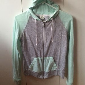 TRADED mint and gray Zine hoodie