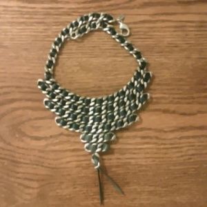 Metal and leather chain necklace by Fallon