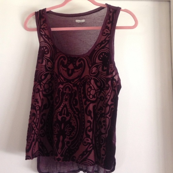 Urban Outfitters Purple tank top with lace design