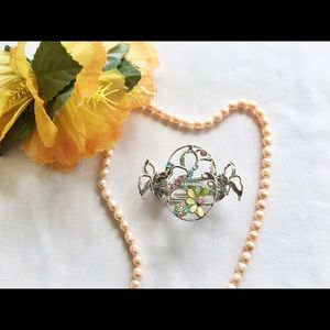 Rhinestone and Enamel Hair Clip
