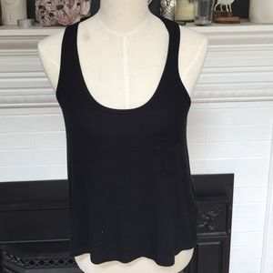 Black Ribbed Racerback Tank