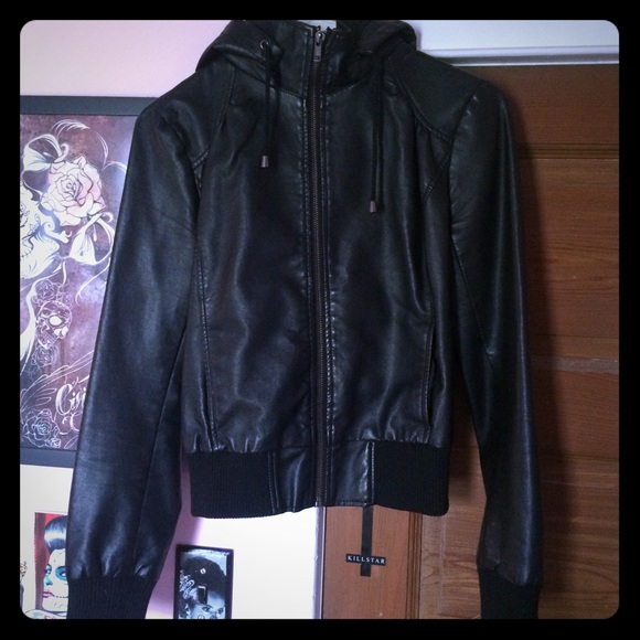 Hooded Leather Jacket 😈