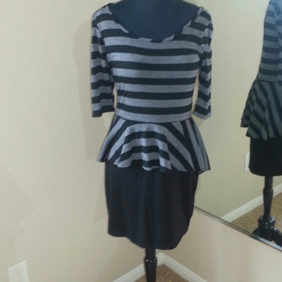 Black & grey striped dress