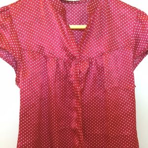 Red polka dot blouse