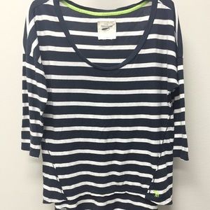 Abercrombie T- Shirt | 3/4 length | NAVY & WHITE