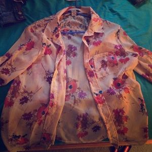 Floral sheer top