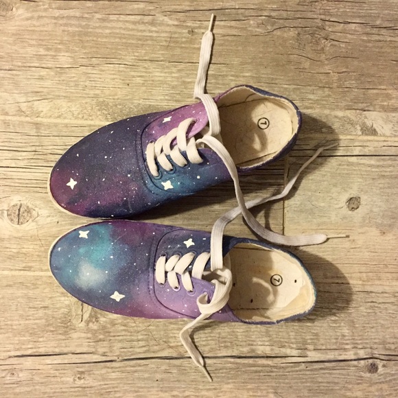 HAND PAINTED GALAXY SHOES - NWOT