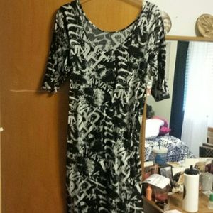 Black and white midi dress