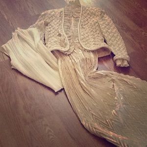 3 Piece Formal in Cream Skirt, Jacket and Blouse