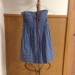 Strapless dress with woven belt