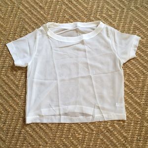 American Apparel Off White Sheer Blouse