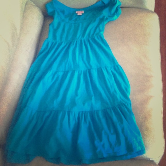 Turquoise sundress.