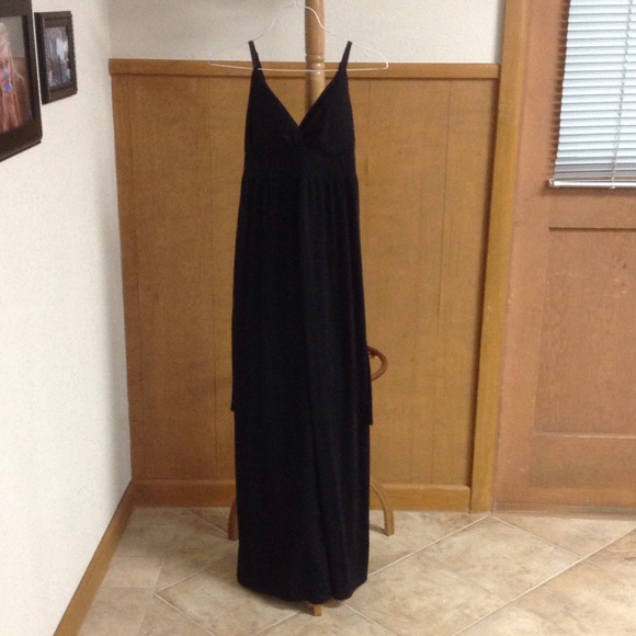 Solid black maxi dress