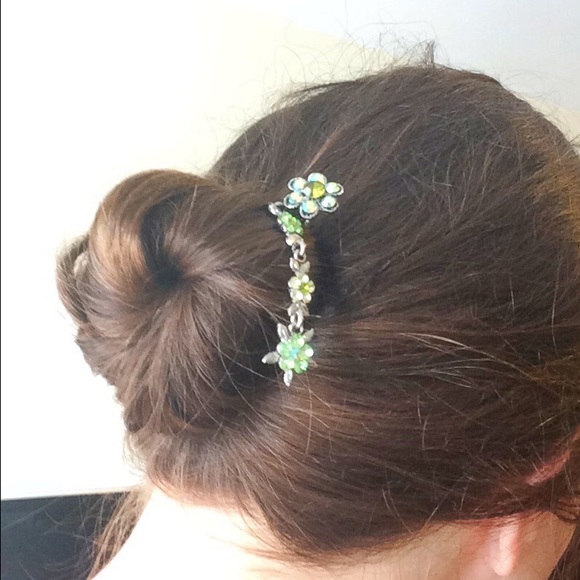 Green Crystal Hair Stick