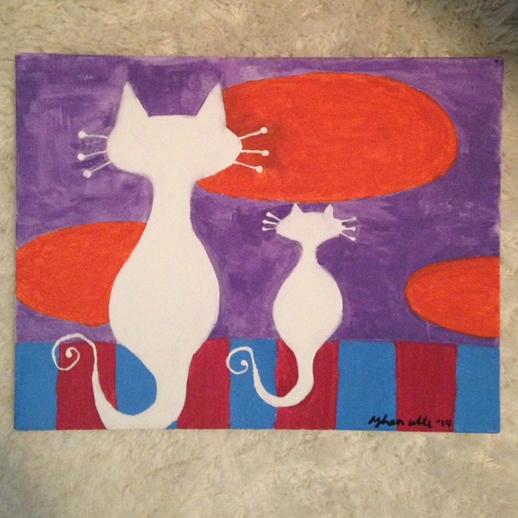 Original Abstract Cat Painting