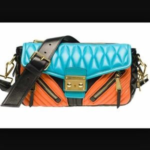 Miu Miu - Miu miu tote bag blue fabric with brown leather from Juliana