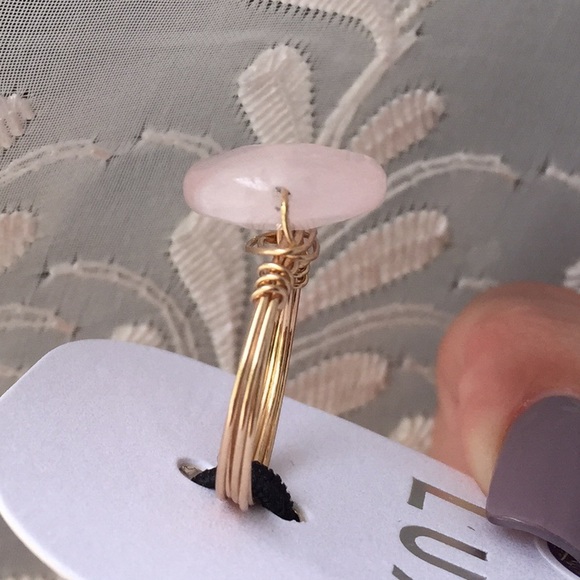 Opaque Pink Wire Wrap Ring - Picture 3 of 4