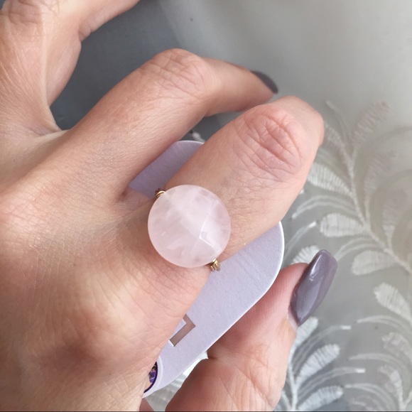 Opaque Pink Wire Wrap Ring - Picture 4 of 4