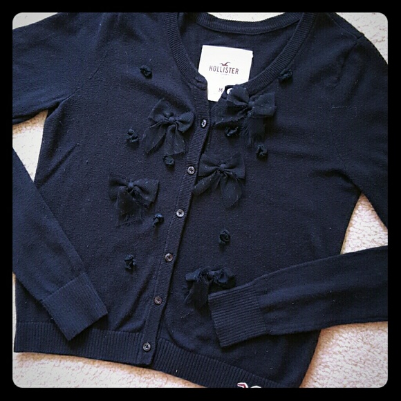 Hollister Navy Blue Detailed Sweater