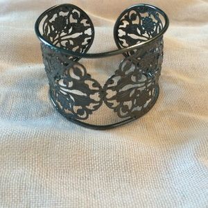 Gunmetal cutout cuff bracelet