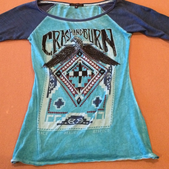 Size M "crash and burn" shirt from Buckle.