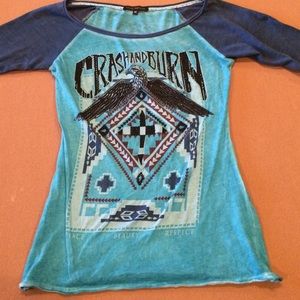 Size M "crash and burn" shirt from Buckle.