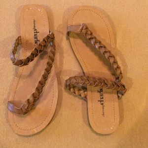 Size 8 brown braided sandals from Charming Charlie