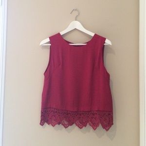 Maroon Lace Tank