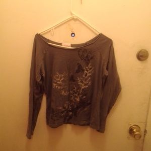 Grey butterfly blouse