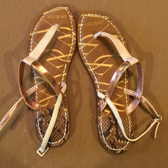 Sam & Libby rose gold/white sandals. Never worn.