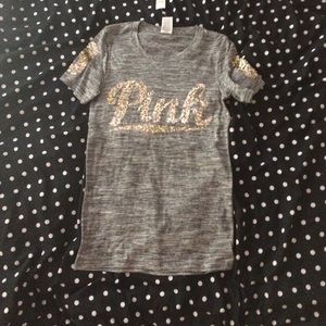 PINK sequin cotton jersey
