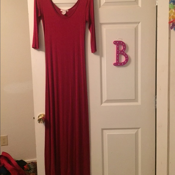 Long red dress