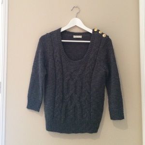 Anthropologie Grey 3/4 Sweater