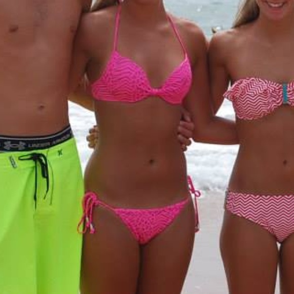 Multi animal print hot pink push up swim suit - Picture 2 of 3