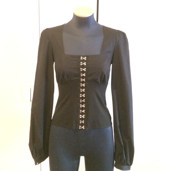 Tops - Anne Fontain corset black blouse