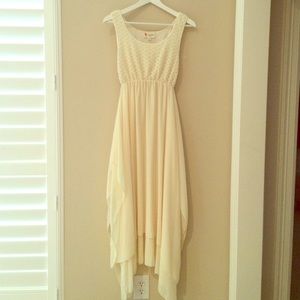 Cream High-Low Dress