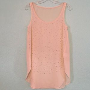 Iridescent Rhinestone Ivory Sheer top Medium