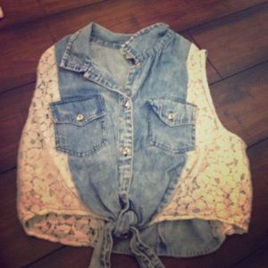 Denim crop top
